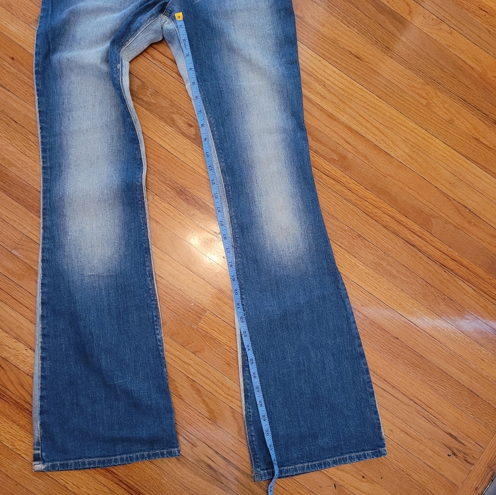 ARITZIA KSUBI ~ Hendrix Flare Two Tone Blue Denim Jeans Sz 31 - Picture 11 of 14